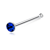 2.2mm Bezel Set Stone Bone Nose Stud Silver NSKD-58